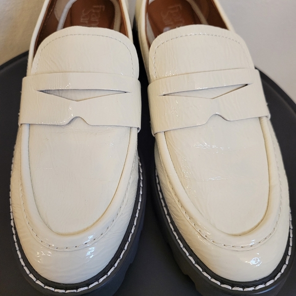 Franco Balin Lug Sole Penny Loafer Putty Patent, Sz 7 - Picture 6 of 11